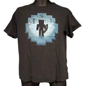 Minecraft Steve Cave Enderdragon Enderman Nether Blue T-Shirt Kid’s XL